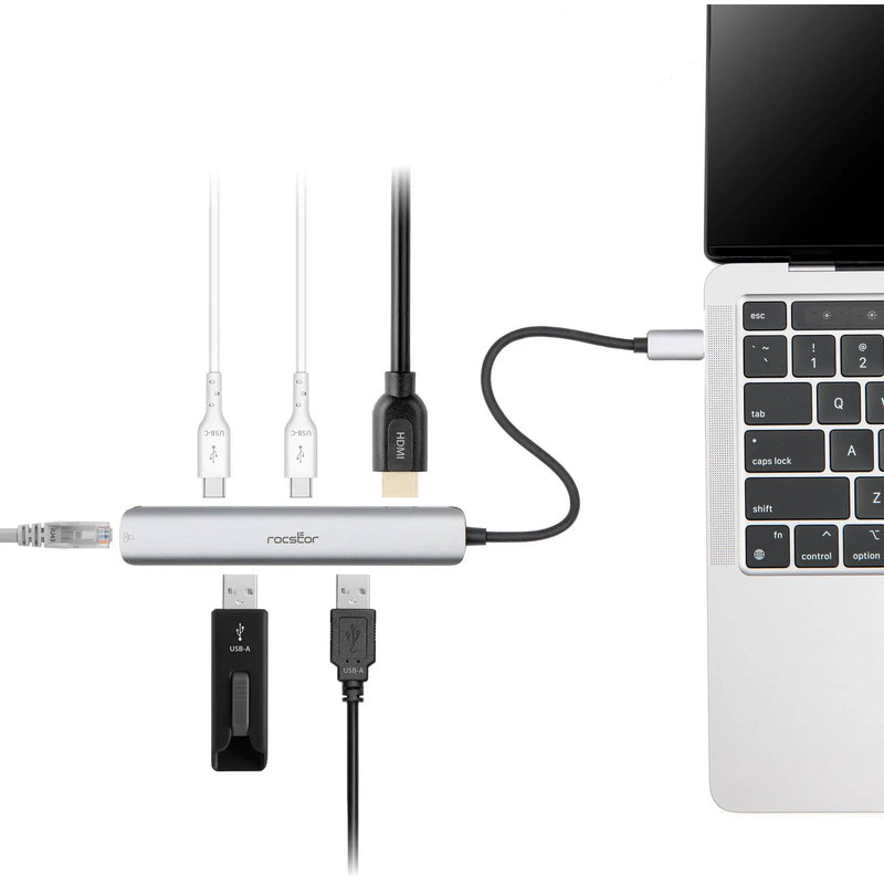 Rocstor Slim USB-C 6-in-1 4K Multiport Adapter
