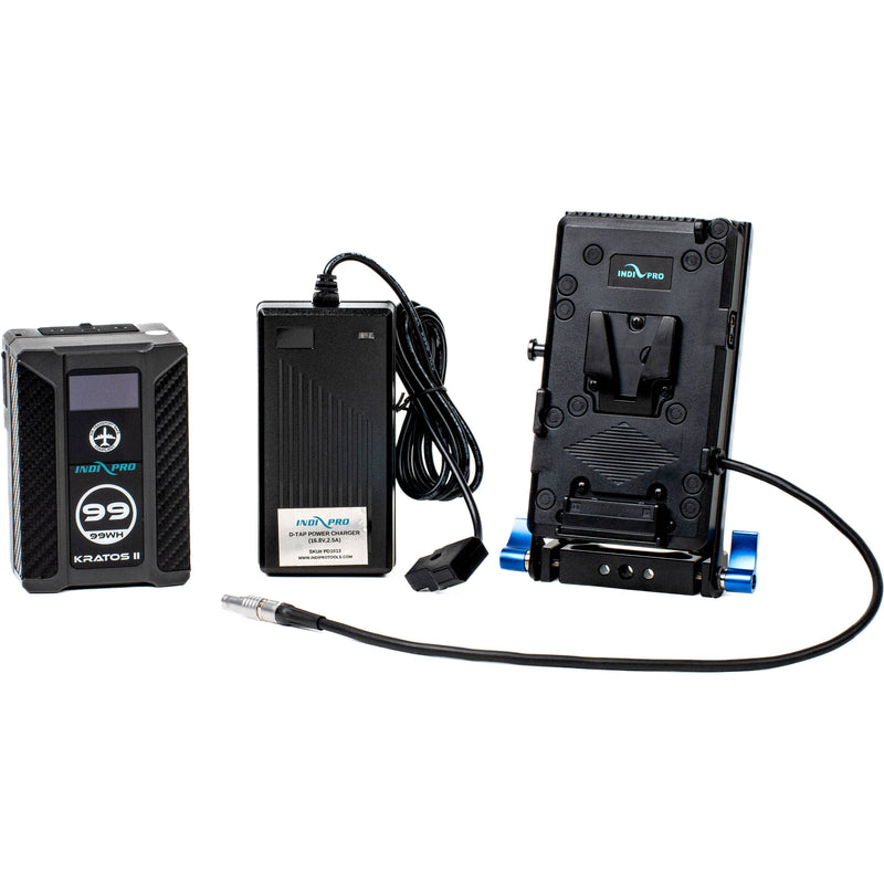 IndiPRO Tools Kratos II Power Bundle with 15mm LWS Plate for Blackmagic PYXIS (99Wh, V-Mount)