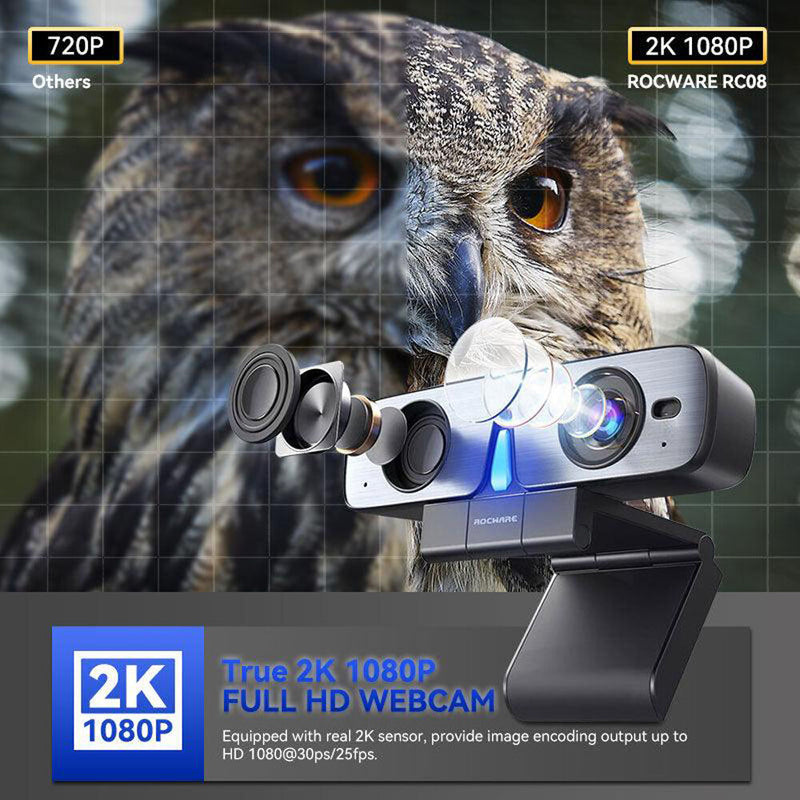ROCWARE RC08 All-in-One 1080p USB Smart Webcam