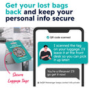 SeQR Contact Secure Luggage Tag (Teal, 2-Pack)