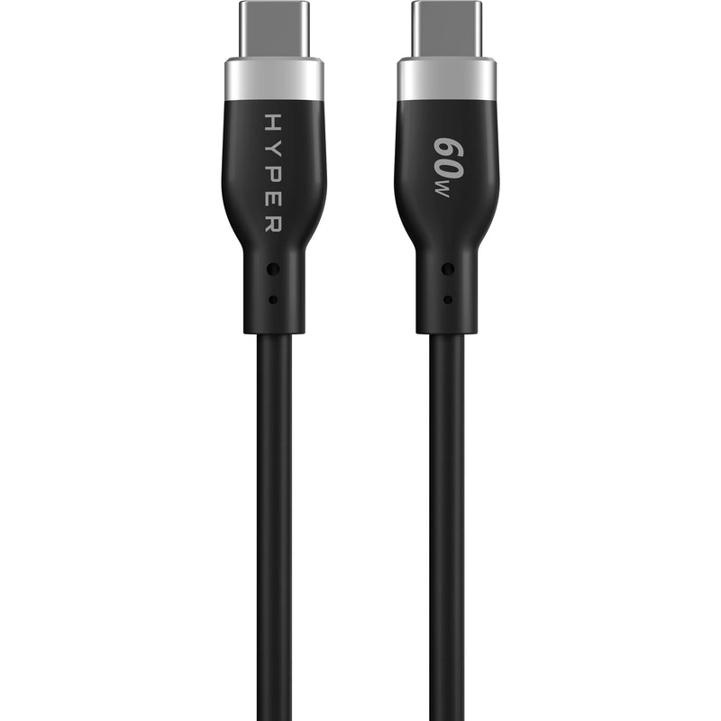 HYPER HyperJuice USB-C Silicone Charging Cable (5', Black)