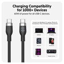 HYPER HyperJuice USB-C Silicone Charging Cable (5', Black)