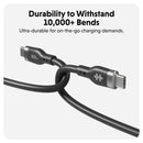 HYPER HyperJuice USB-C Silicone Charging Cable (5', Black)