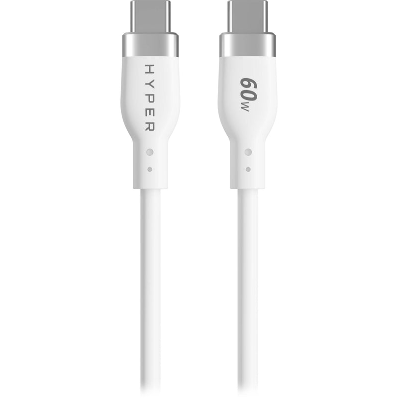 HYPER HyperJuice USB-C Silicone Charging Cable (5', White)
