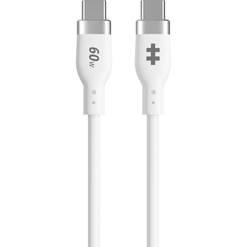 HYPER HyperJuice USB-C Silicone Charging Cable (5', White)
