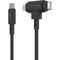 HYPER HyperJuice USB-C and Lightning Hybrid Silicone Cable (5', Black)