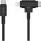HYPER HyperJuice USB-C and Lightning Hybrid Silicone Cable (5', Black)