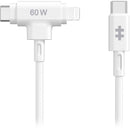 HYPER HyperJuice USB-C and Lightning Hybrid Silicone Cable (5', White)