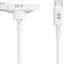 HYPER HyperJuice USB-C and Lightning Hybrid Silicone Cable (5', White)