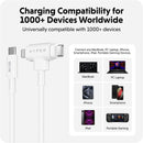 HYPER HyperJuice USB-C and Lightning Hybrid Silicone Cable (5', White)