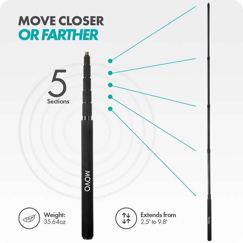 Movo Photo CMP-17 Professional Aluminum Boompole (9.8')