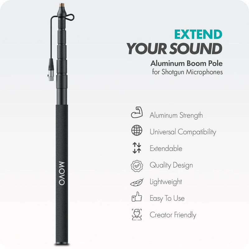 Movo Photo CMP-17C Boompole with Internal XLR Cable