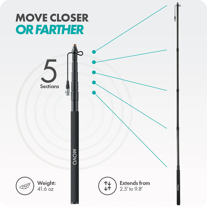 Movo Photo CMP-17C Boompole with Internal XLR Cable