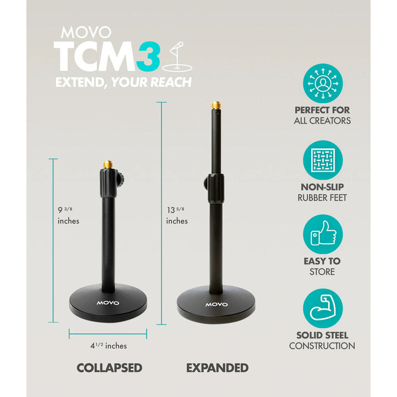 Movo Photo MDX-1 Podcasting Kit with USB Audio Interface, Microphones, Table Stands, and Headphones (2-Pack)