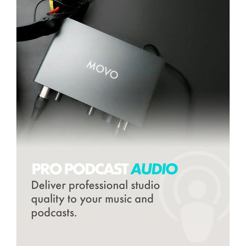 Movo Photo MDX-1 Podcasting Kit with USB Audio Interface, Microphones, and Table Stands (2-Pack)