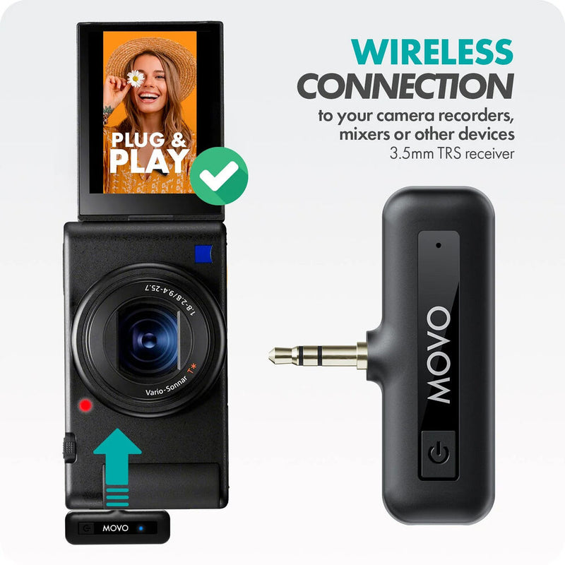 Movo Photo WM-VXR10 Wireless Microphone Adapter for VXR10 and Mini-Shotgun Microphones (3.5mm)