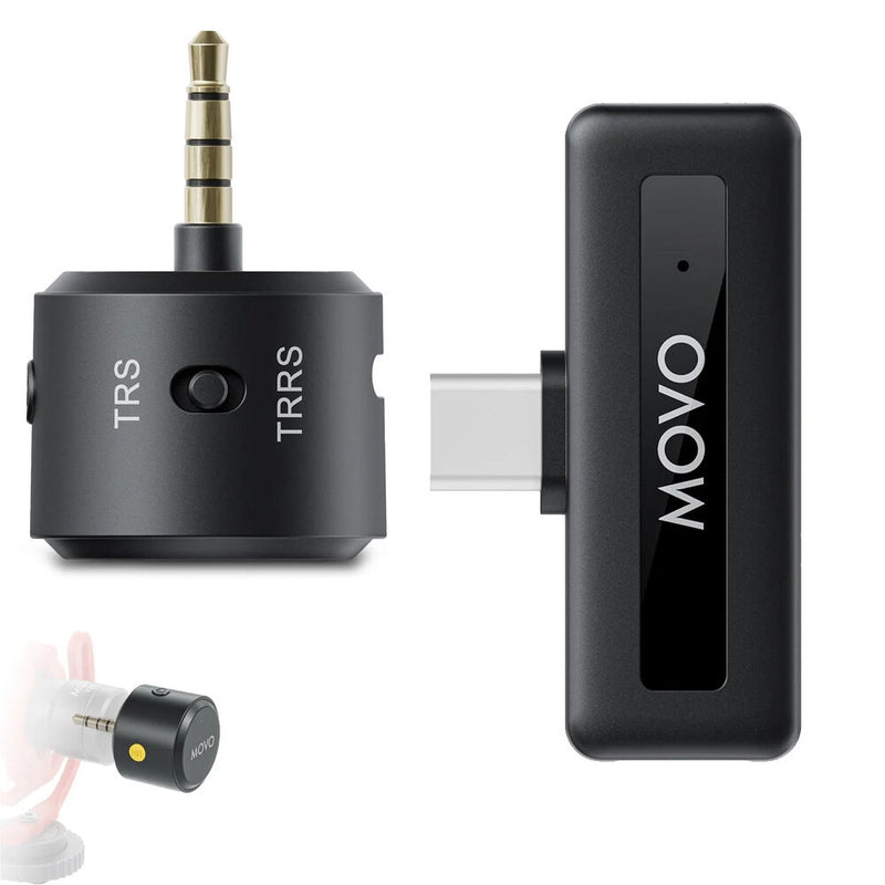 Movo Photo WM-VXR10 Wireless Microphone Adapter for VXR10 and Mini-Shotgun Microphones (USB-C)