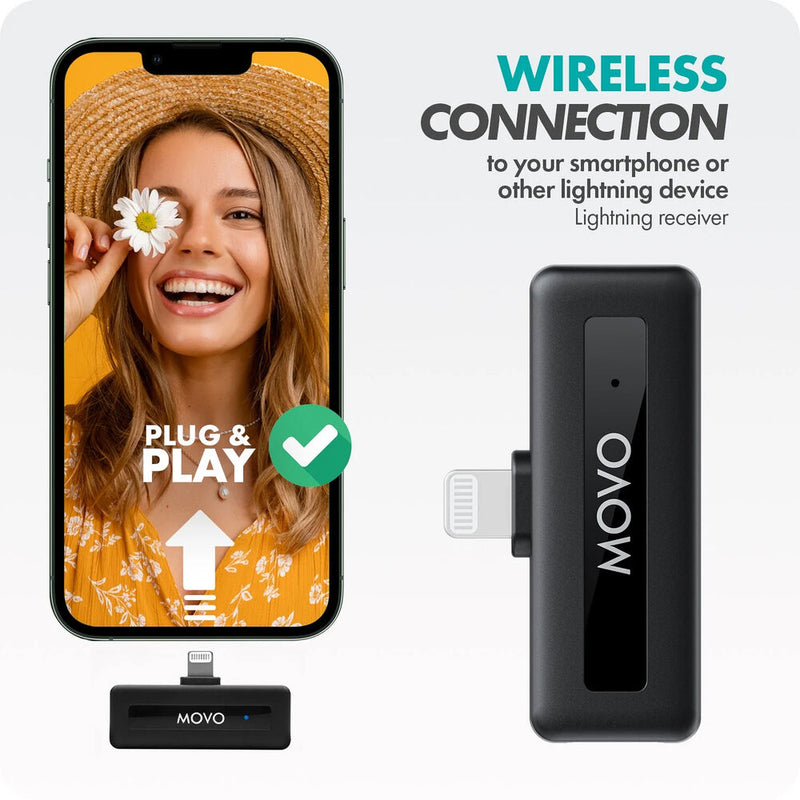 Movo Photo WM-VXR10 Wireless Microphone Adapter for VXR10 and Mini-Shotgun Microphones (Lightning)