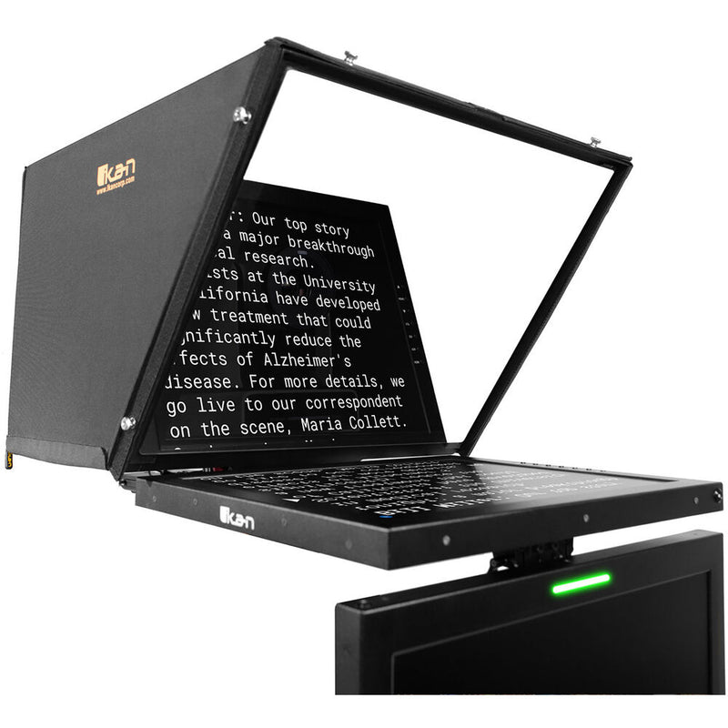 ikan 19" PTZ Teleprompter with Widescreen Talent Monitor, Tripod & Dolly Turnkey