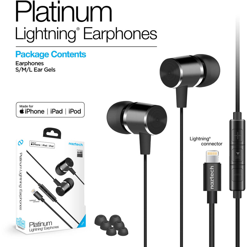 Naztech Platinum MFi Lightning Earbuds