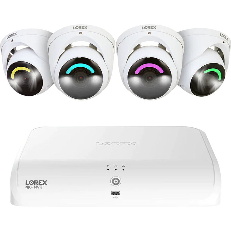 Lorex Fusion Series N91062-8SD4-E 16-Channel 12MP NVR with 2TB HDD & Four 4K UHD Dome Cameras