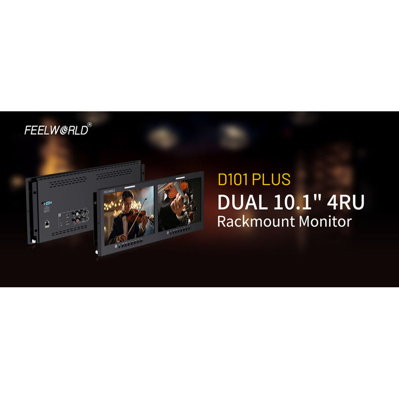 FeelWorld D101 Plus Dual 10.1" Rackmount LCD Monitor
