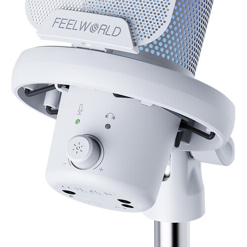 FeelWorld VM1-AS USB-C Gaming Microphone with Boom Arm (White)