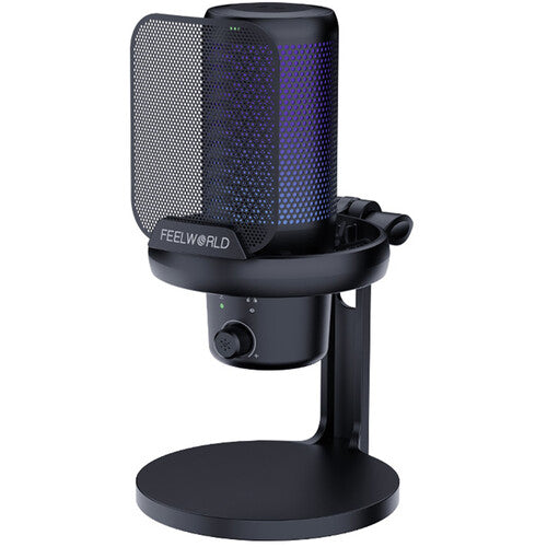 FeelWorld VM1-XS USB-C Gaming Microphone with Desktop Stand (Black)