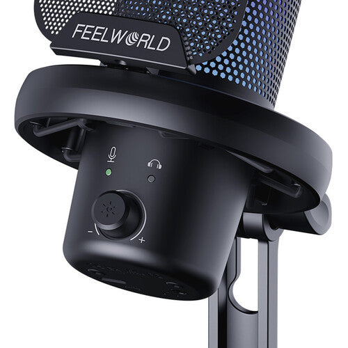 FeelWorld VM1-XS USB-C Gaming Microphone with Desktop Stand (Black)