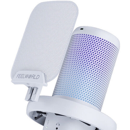 FeelWorld VM1-XS USB-C Gaming Microphone with Desktop Stand (White)
