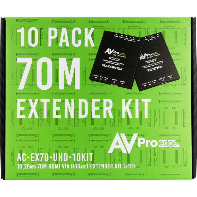 AVPro Edge Ultra-Slim 4K HDMI over HDBaseT Extender Set (230', 10-Pack)
