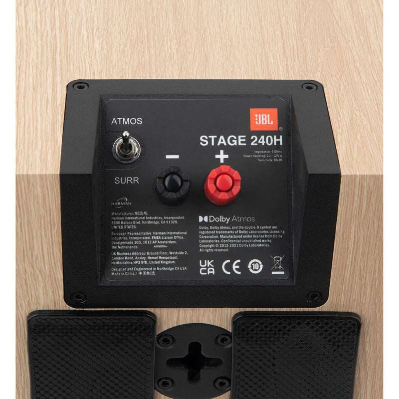 JBL Stage 240H 2-Way Dolby Atmos Surround Sound Speakers (Espresso, Pair)