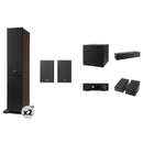 JBL MA710 7.2-Channel A/V Receiver & 5.1.2 Atmos Surround Sound Speakers Kit (Espresso/Black)