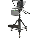 ikan PT4500 15" Teleprompter with Talent Monitor, Pedestal & Dolly Turnkey Kit
