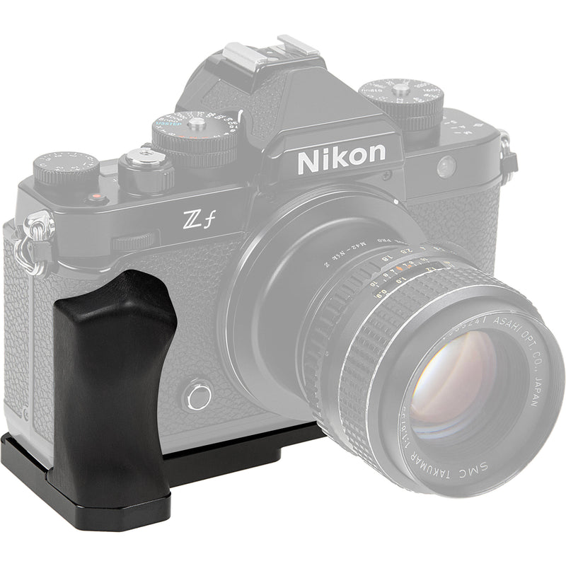 FotodioX Deluxe Metal Camera Hand Grip for Nikon Zf Camera with Wooden Accent