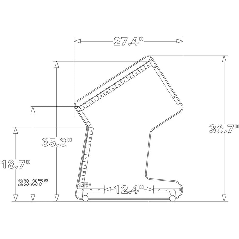 RAB Audio ProRak M20 Rolling Angled Rack Unit (Black, 20 RU)