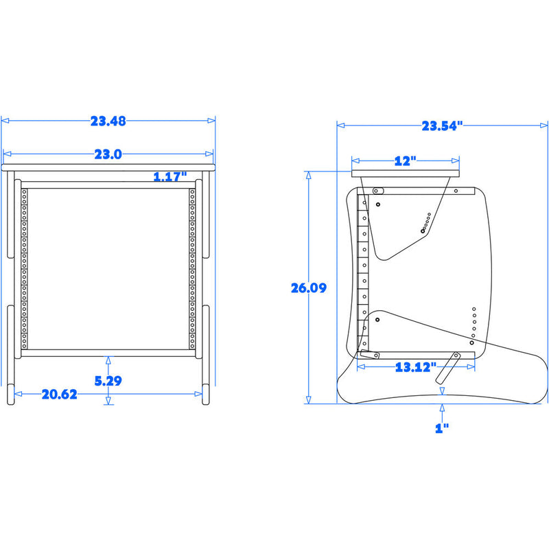 RAB Audio ProRack M10 Multi-Angle Rack (10 RU, Black)
