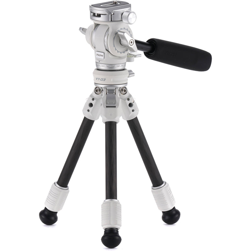 Tilta VT03 Tabletop Video Fluid Head with 1-Stage Carbon Fiber Tripod Legs (Snow White)