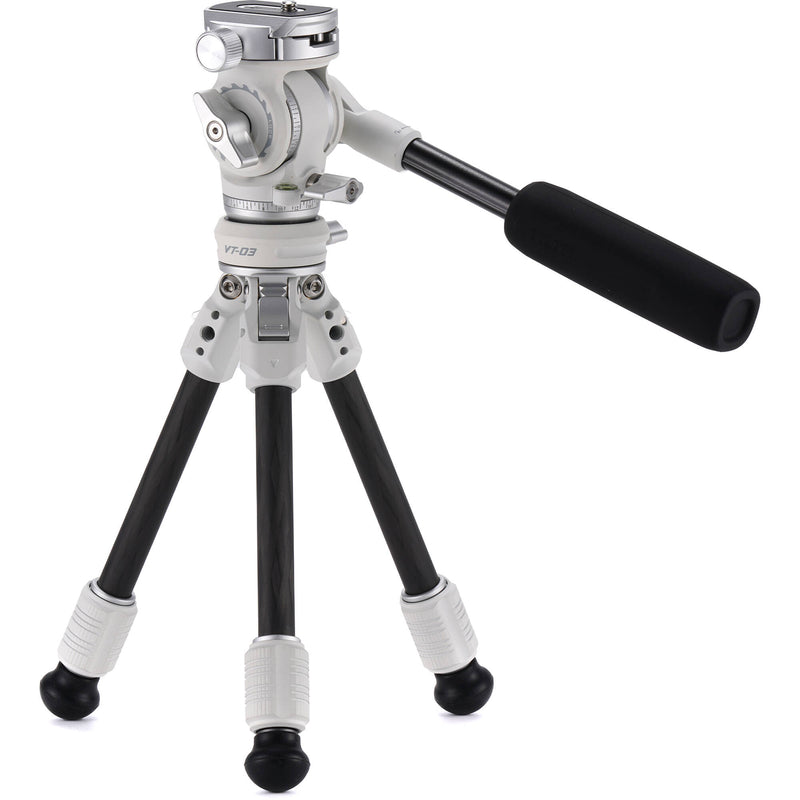 Tilta VT03 Tabletop Video Fluid Head with 1-Stage Carbon Fiber Tripod Legs (Snow White)