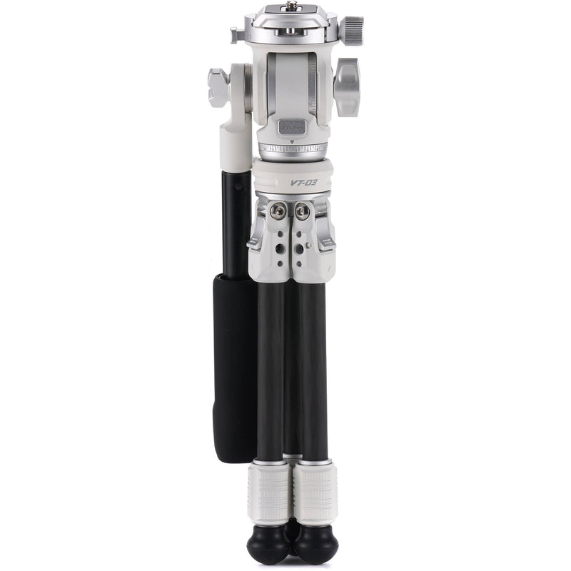 Tilta VT03 Tabletop Video Fluid Head with 1-Stage Carbon Fiber Tripod Legs (Snow White)