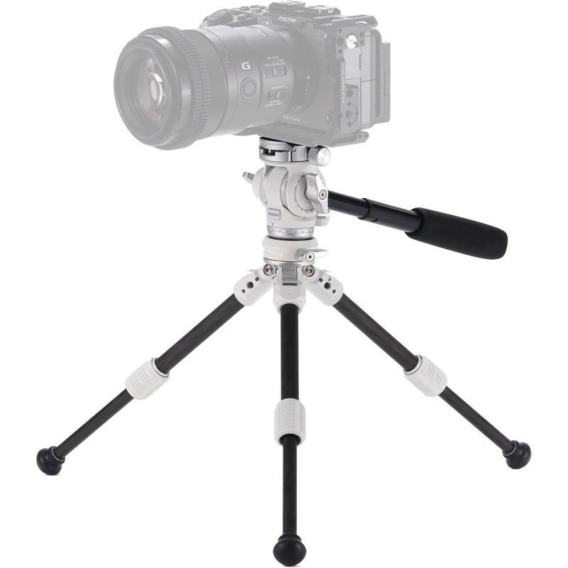 Tilta VT03 Tabletop Video Fluid Head with 1-Stage Carbon Fiber Tripod Legs (Snow White)