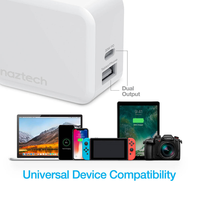 Naztech 2-Port USB-A/USB-C Wall Charger