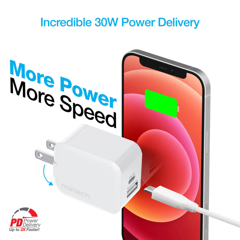 Naztech 2-Port USB-A/USB-C Wall Charger