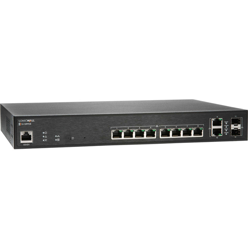 SonicWALL SWS12-10FPOE 10-Port Gigabit PoE+ Compliant Managed Network Switch