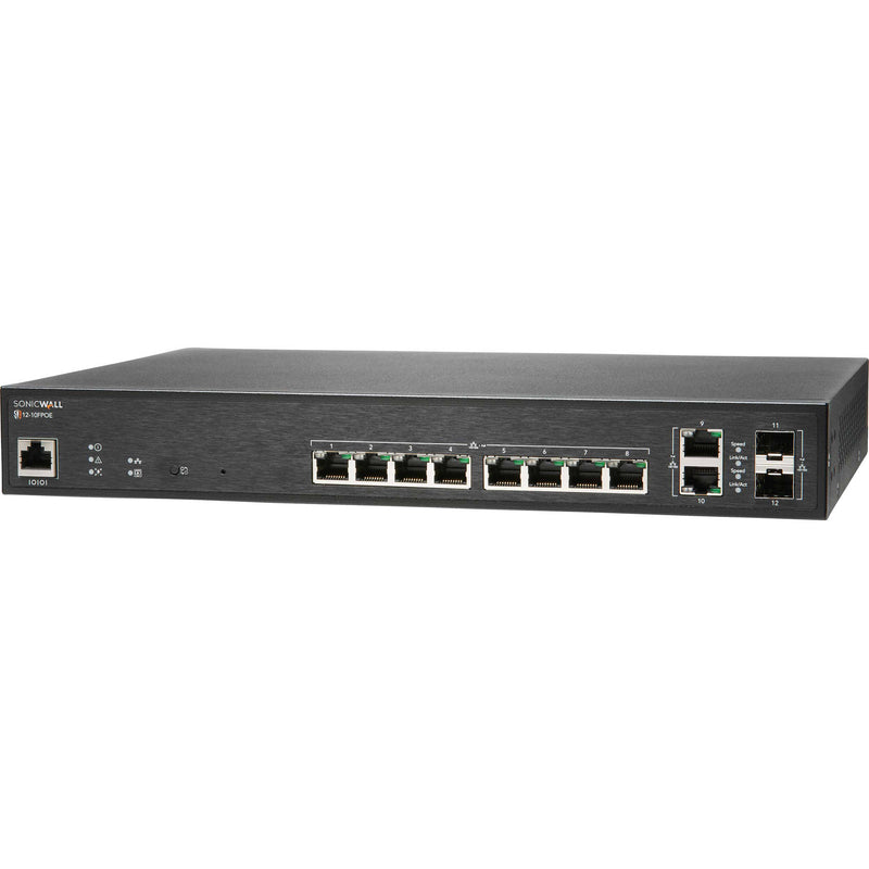 SonicWALL SWS12-10FPOE 10-Port Gigabit PoE+ Compliant Managed Network Switch
