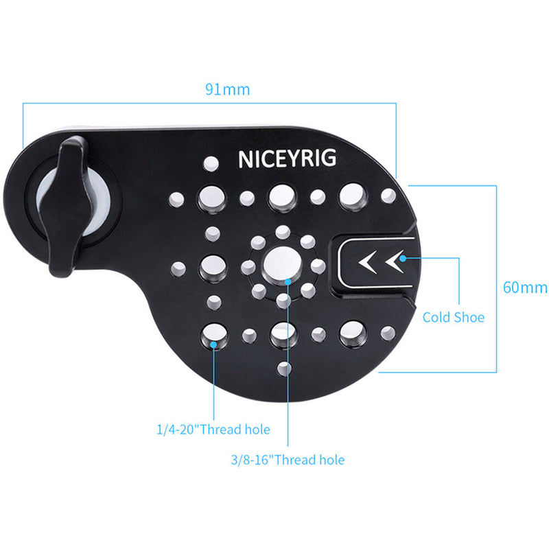 Niceyrig Video Tripod Side Plate with Rosette Mount (30T, M8 Thread)