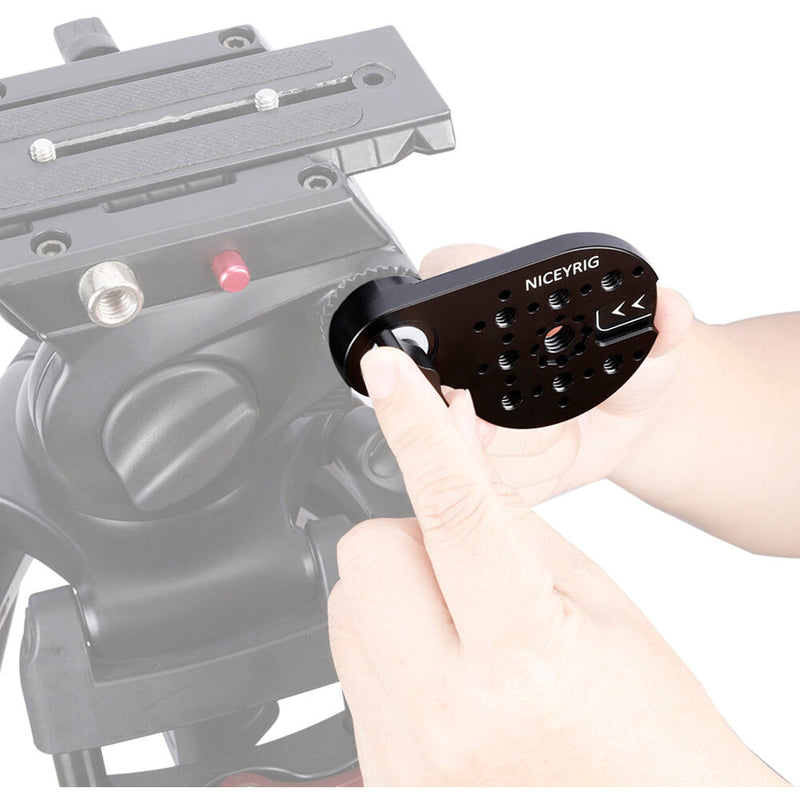 Niceyrig Video Tripod Side Plate with Rosette Mount (30T, M8 Thread)