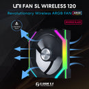Lian Li 120mm UNI FAN SL Wireless ARGB Reverse Blade Case Fan (Black, 3-Pack)