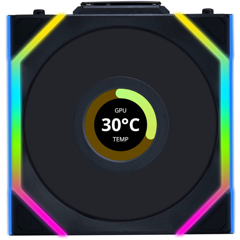 Lian Li 120mm UNI FAN SL Wireless LCD ARGB Reverse Blade Case Fan (Black)