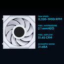 Lian Li 120mm UNI FAN SL Wireless LCD ARGB Reverse Blade Case Fan (White, 3-Pack)